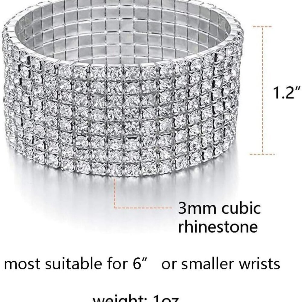 Sparkle Multicolor Rhinestone Stackable Stretch B… - image 2